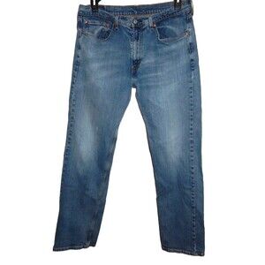 Levi's 505 Straight Denim Blue Jeans Men's 36 x 34 (36 x 31 3/4) Stretch